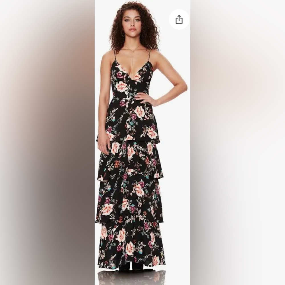 AFRM BERLIN FLORAL TIERED MAXI DRESS